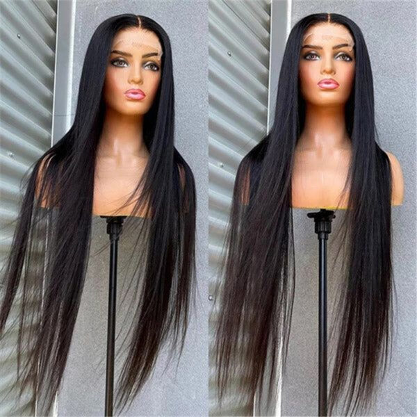 32 34 36 Inch Long Straight 13x4 Transparent Lace Full Frontal Wigs - Image 3